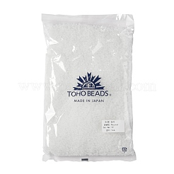 TOHOラウンドシードビーズ  日本製シードビーズ  （1f）透明なフロストクリスタル  8/0  3mm  穴：1mm  約10000個/ポンド&nbsp;SEED-TR08-0001F