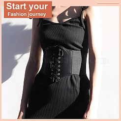 3Pcs 3 Style Imitation PU Leather Wide Elastic Corset Belt&nbsp;DIY-BC0012-32