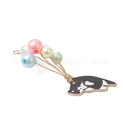Imitation Pearl Acrylic & Alloy Enamel Big Pendants&nbsp;PALLOY-JF04991