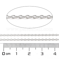 Anti-Tarnish Rhodium Plated 925 Sterling Silver Cable Chains&nbsp;STER-E072-02P-03