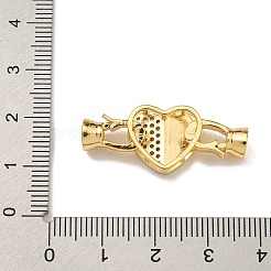 Brass Micro Pave Clear Cubic Zirconia Fold Over Clasps&nbsp;KK-U037-42G-01