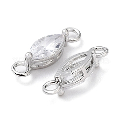 Brass Clear Cubic Zirconia Links Connectors&nbsp;ZIRC-G170-17P-01