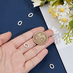 スターリングシルバーのスプリングゲートリング4個、925個  オーバル  銀  10x7x2mm  穴：4mm&nbsp;STER-NB0001-32