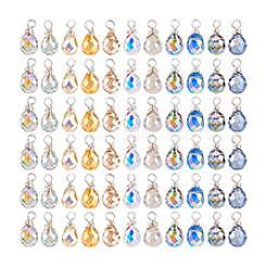 110 個 11 色電気メッキガラスペンダント  ティアドロップ  銀銅線で  多面カット  ミックスカラー  15x7.8mm  穴：3mm  10個/カラー&nbsp;PALLOY-PH01894
