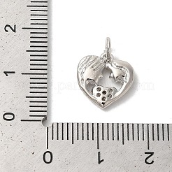 Valentine's Day Rack Plating Brass Clear Cubic Zirconia Pendants&nbsp;KK-Z056-12P