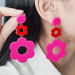 304 Stainless Steel Dangle Stud Earrings&nbsp;FS-WG4F7EC-01