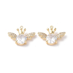 Brass Micro Pave Cubic Zirconia Pendants&nbsp;KK-I702-38G