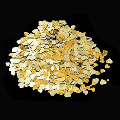 装飾アクセサリー  ポリ塩化ビニールのプラスチック製のスパンコール/スパンコールビーズ  ABカラーメッキ  ハート  ゴールド  3~8x3~8x0.3mm&nbsp;PVC-L001-03