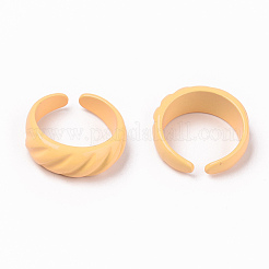 スプレー塗装された合金カフリング  オープンリング  カドミウムフリー＆鉛フリー  オレンジ  usサイズ7 1/4(17.5mm)&nbsp;RJEW-T011-31A-RS