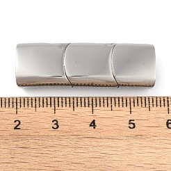 変色しにくい 316 サージカルステンレススチール製のマグネット留め具と接着端  長方形  ステンレス鋼色  37x12x7mm  穴：10x5mm&nbsp;STAS-F269-04P-03