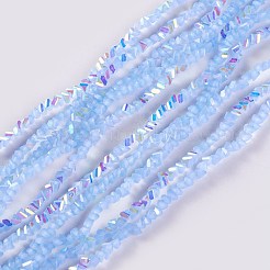 電気メッキガラスビーズセット  ABカラーメッキ  三角形  ミックスカラー  2.2~3x3~4.7x2~3mm  穴：0.7mm  約150~155個/連  10.2