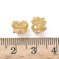 真鍮ビーズ  ニッケルフリー  花  18KGP本金メッキ  8.5x6mm  穴：2.2mm&nbsp;KK-Z136-78G