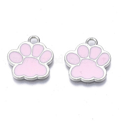 合金エナメルチャーム  カドミウムフリー＆鉛フリー  犬の足跡  ミックスカラー  17.5x16x1.5mm  穴：2mm&nbsp;X-ENAM-T016-22P-RS