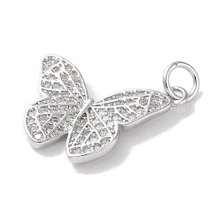 Rack Plating Brass Micro Pave Clear Cubic Zirconia Pendants&nbsp;KK-Z039-20P