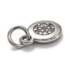 Brass Micro Pave Cubic Zirconia Charms&nbsp;ZIRC-H119-09P