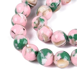 Assembled Synthetic Turquoise and Trochus Shell Beads Strands&nbsp;G-N369-02C-01