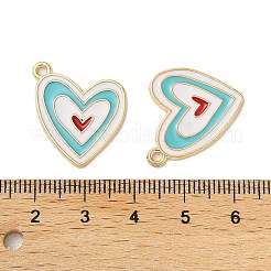 合金エナメルチャーム  ハートチャーム  ゴールドカラー  ホワイト  22x19x1.3mm  穴：1.6mm&nbsp;FIND-R147-04G