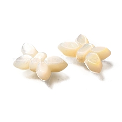 ナチュラルホワイトシェルビーズ  蝶  乳白色  10.5x19x4.5mm  穴：0.9mm&nbsp;BSHE-Z008-02