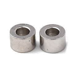 変色防止304ステンレススチールコラムスペーサービーズ  ステンレス鋼色  3x2mm  穴：1.5mm&nbsp;STAS-S040-03
