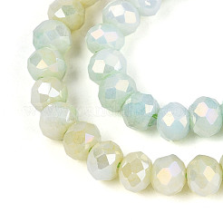 Anti-Tarnish Electroplate Rondelle Glass Beads Strands&nbsp;EGLA-T021-4mm-17-05