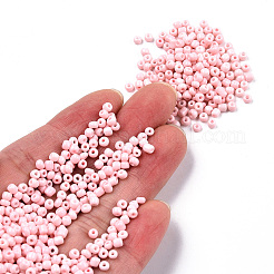 ベーキングペイントガラスのシードビーズ8/0  丸い穴  ラウンド  ミスティローズ  3~3.5x2mm  穴：1~1.2mm  約10000個/ポンド&nbsp;SEED-R051-07B-05