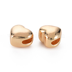 真鍮ビーズ  ニッケルフリー  ハート  18KGP本金メッキ  10x11x8mm  穴：5x2mm&nbsp;KK-S356-480-NF