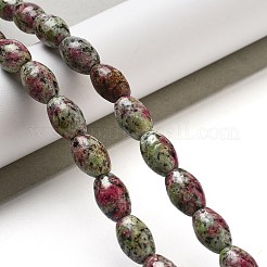 天然石ルビーインゾイサイトビーズ連売り  ライス  12x8mm  穴：1.2mm  約33個/連  15.94''（40.5センチメートル）&nbsp;G-B106-B12-01