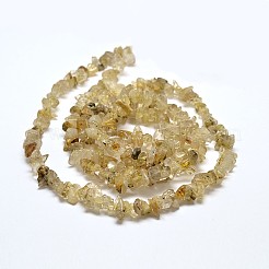 チップ天然金ルチルクォーツビーズ連売り  5~8x5~8mm  穴：1mm  80~81cm&nbsp;LS-G-N0134-29