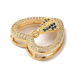 Eco-Friendly Rack Plating Brass Micro Pave Cubic Zirconia Slider Charms&nbsp;LS-KK-F853-33G