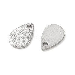 304ステンレススチールチャーム  ティアドロップチャーム  ステンレス鋼色  8x5x1mm  穴：1mm&nbsp;STAS-G393-05P-02