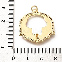 Brass Micro Pave Cubic Zirconia Pendants&nbsp;KK-Q043-20G-02