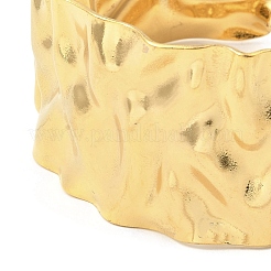 304ステンレススチールのテクスチャーカフバングル  ゴールドカラー  内径：2-3/8インチ（5.95cm）&nbsp;BJEW-P302-13G