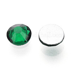 ガラスフラットバックラインストーンカボション  バックメッキ  多面カット半円形  エメラルド  ss20  4.6~4.8x2mm  約1440個/袋&nbsp;RGLA-S002-20SS-10