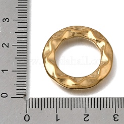 304ステンレススチールリンクリング  ペンダントアクセサリー  ツイストリング形状  ゴールドカラー  25x3mm  内径：16mm&nbsp;STAS-L224-057G