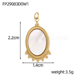 304 Stainless Steel Shell Pendants&nbsp;STAS-OY004-96G