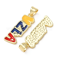 Brass Enamel Pendants&nbsp;KK-L262-06G