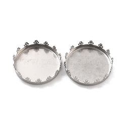 Non-Tarnish 316 Surgical Stainless Steel Cabochon Tray Settings&nbsp;STAS-I187-05D-P