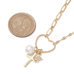 Brass with Stainless Steel Pendants Necklaces&nbsp;NJEW-JN04873