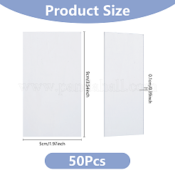 透明アクリル製空白の席札50枚  透明  長方形  透明  90x50x1mm&nbsp;AJEW-DC0001-71
