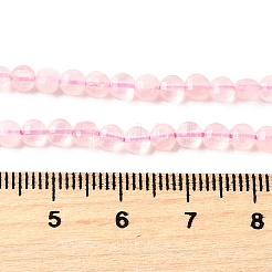天然石ローズクォーツビーズ連売り  ファセットスクエアカットコインビーズ  フラットラウンド  4x2.5mm  穴：0.7mm  約111個/連  15.24''（38.7センチメートル）&nbsp;G-C179-A4mm-07