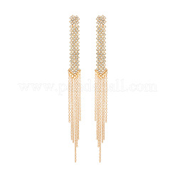 Cross Alloy Rhinestone Chain Tassel Stud Earrings&nbsp;WGF2F09-01
