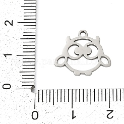 ステンレスペンダント201個  フクロウのチャーム  ステンレス鋼色  13.5x16x1mm  穴：1.4mm&nbsp;STAS-F316-06P-03