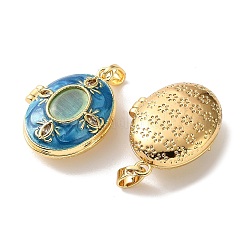 Brass Enamel Photo Locket Pendants&nbsp;KK-K305-19G
