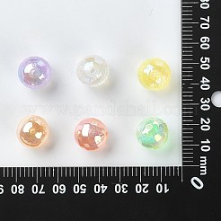 レインボー虹色メッキアクリルビーズ 30 個  キラキラビーズ  多面カット  ラウンド  ミックスカラー  16mm  穴：1.8mm&nbsp;TACR-CJ0001-52