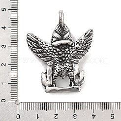 レトロな304ステンレススチールペンダント  大鵬ガルーダのチャーム  アンティークシルバー  45x36x6mm  穴：3.5mm&nbsp;STAS-L274-025AS