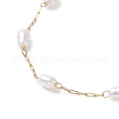 Glass Pearl Link Chain Bracelet&nbsp;BJEW-JB09238