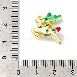 Christmas Deer with Money Bag Rack Plating Alloy Enamel Pendants&nbsp;FIND-I039-024B-G
