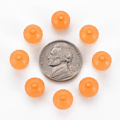 透明なアクリルビーズ  染め  多面カット  ラウンド  オレンジ  9.5x9.5mm  穴：2mm  約970個/500g&nbsp;TACR-S153-42E-02