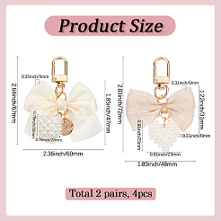 4Pcs 2 Styles Alloy & Velvet & Polyester Pendant Decorations&nbsp;KEYC-SP0001-25B