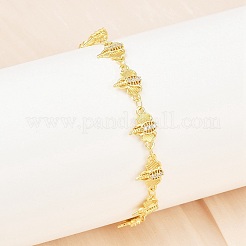 Brass Micro Pave Clear Cubic Zirconia Link Chain Bracelets for Women&nbsp;BJEW-A090-10B-G